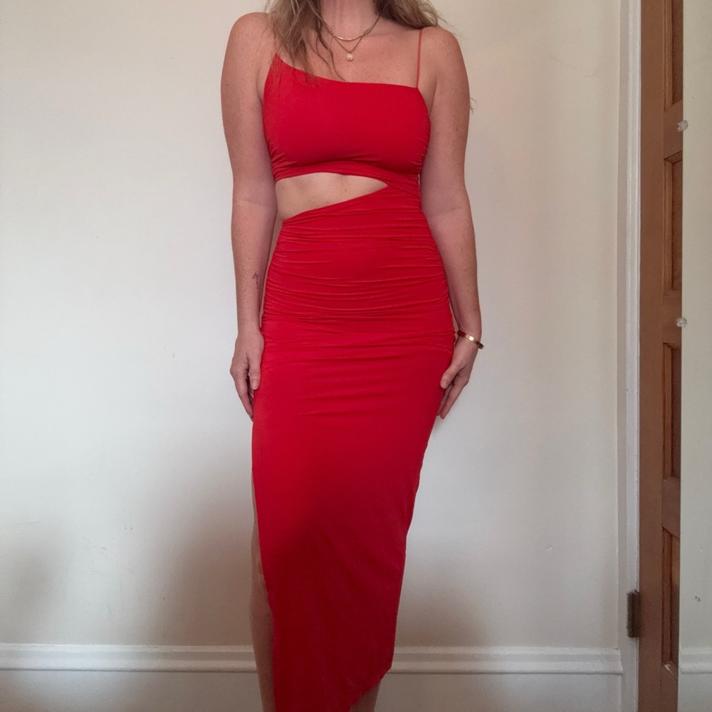 Sexy Red Cut-Out Dress